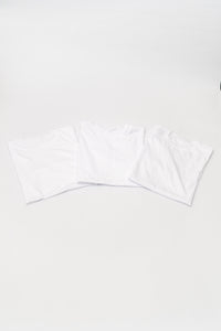 3 PACK-White Tee's