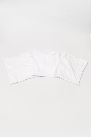 3 PACK-White Tee's