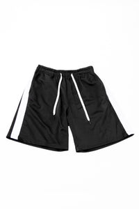 Black w/White Stripe Athletic Shorts